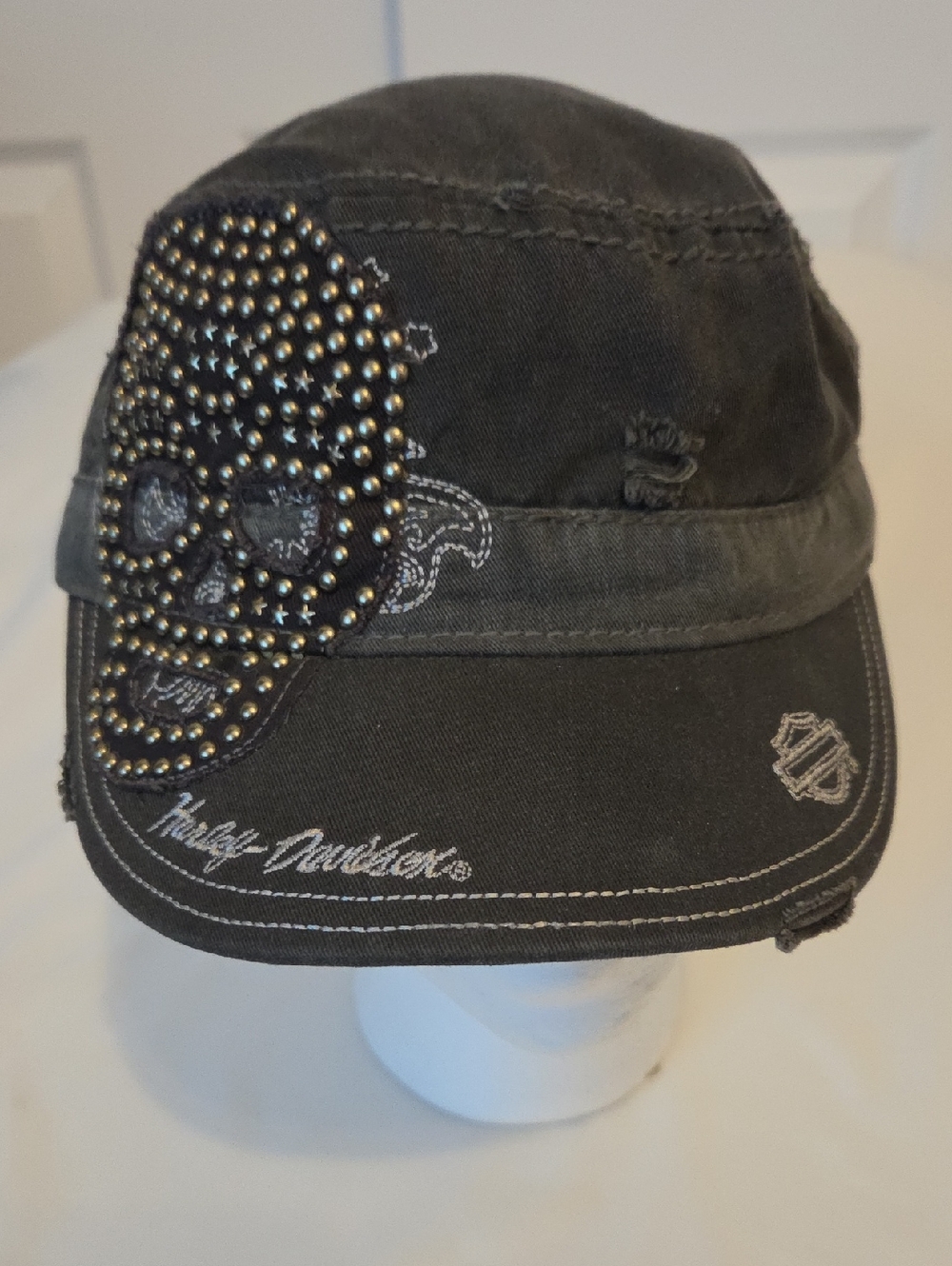 Harley-Davidson Black Studded Skull Cadet Cap